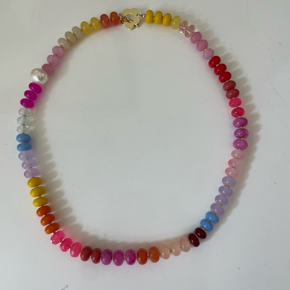 Assorted gemstone bead necklace - Picture 3 of 5